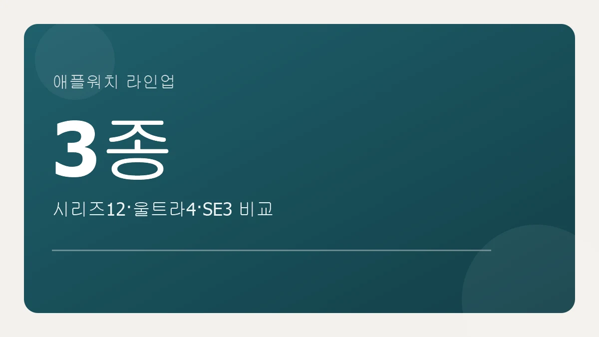 애플워치 라인업 3종 비교