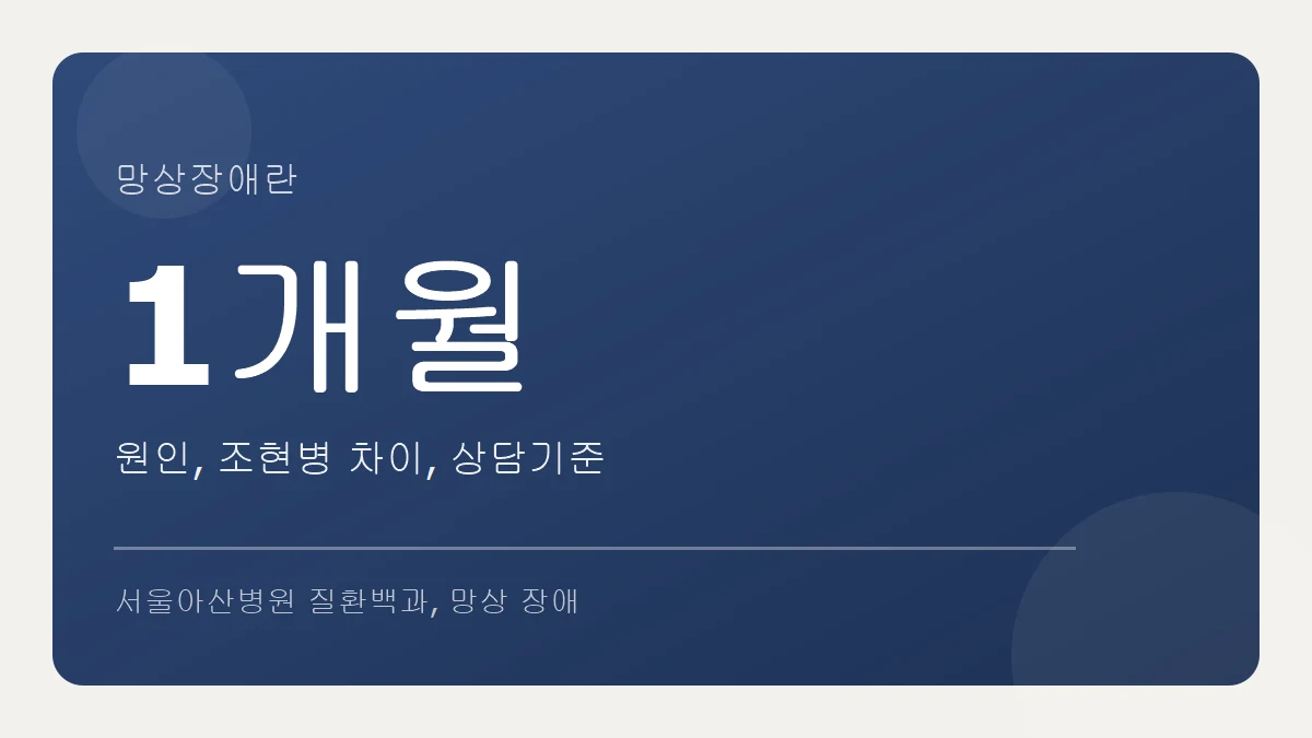 망상장애, 진단 기준은 1개월 이상 지속