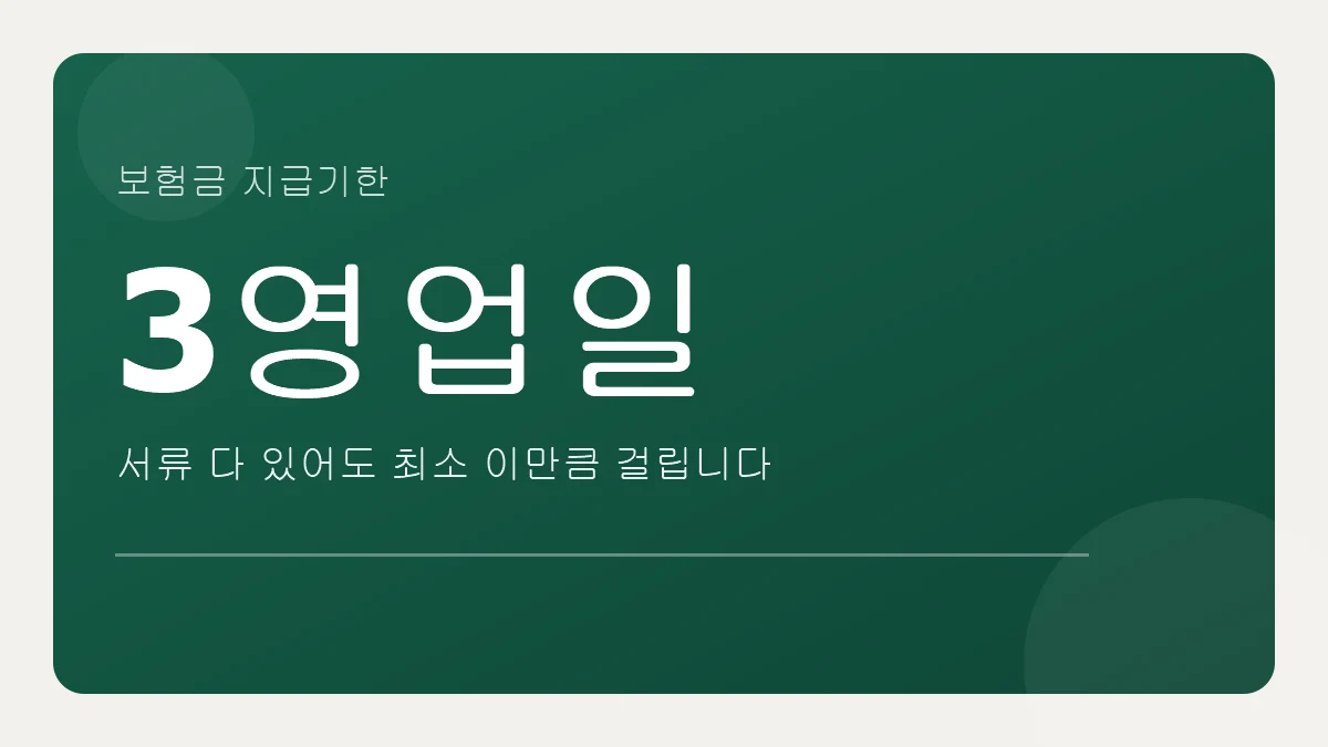 보험금 지급기한 3영업일