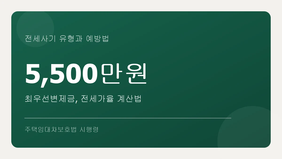 전세사기 유형과 최우선변제금