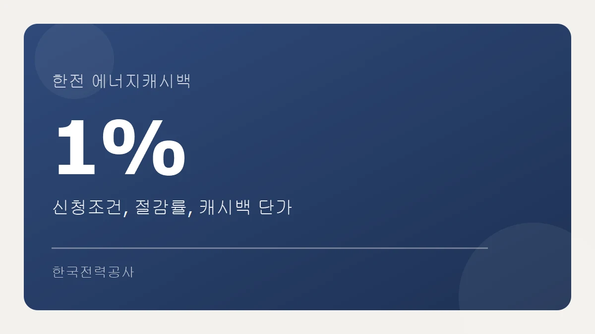 한전 에너지캐시백 조건과 단가