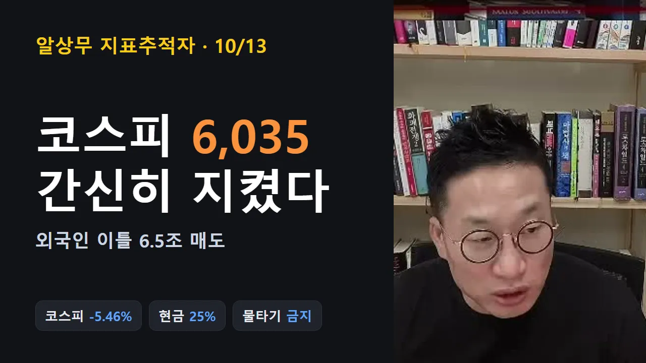 코스피 6,035로 끝난 13일의 화요일, 알상무가 "조금 사자"고 한 이유