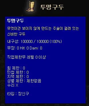투명구두 능력치